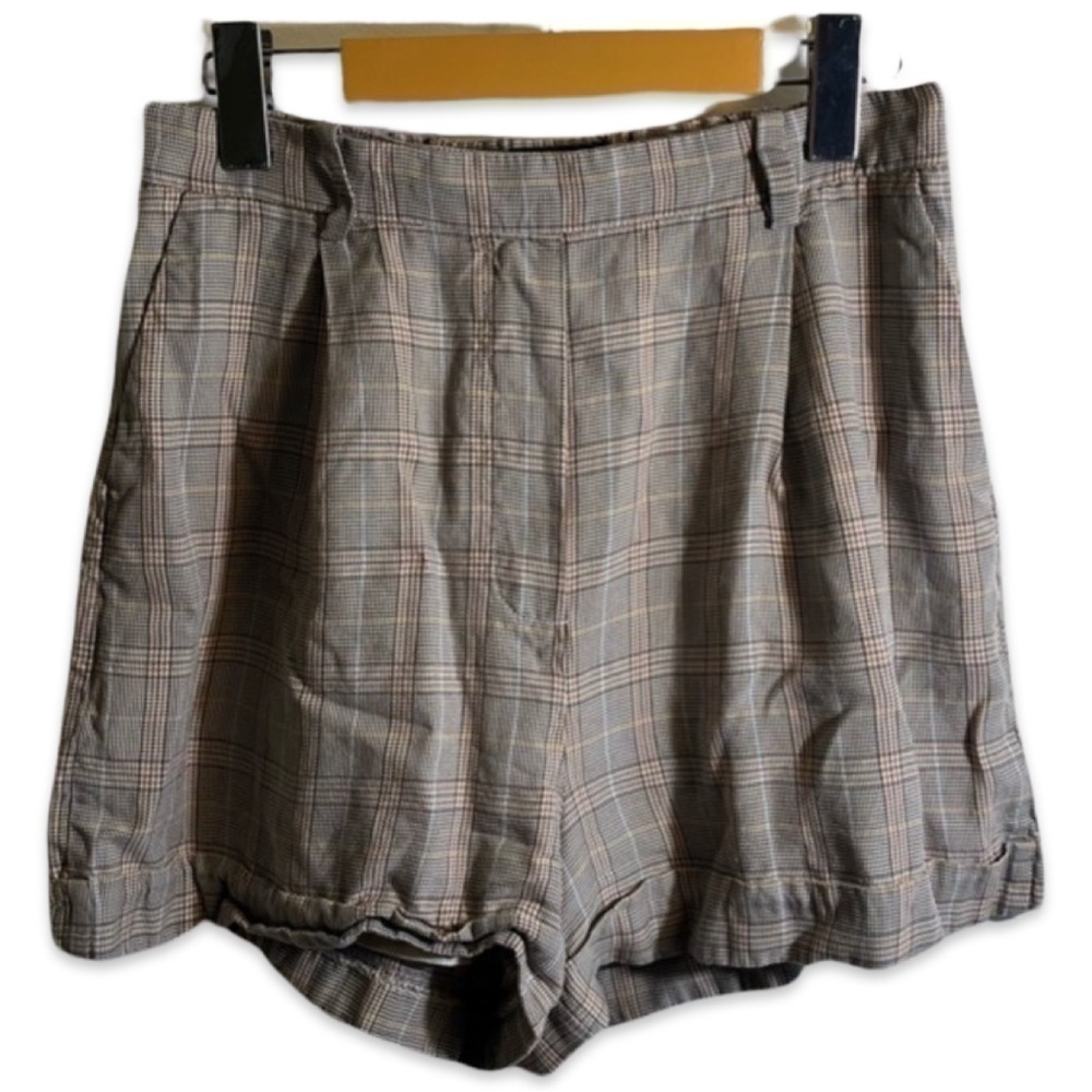 FRANK and Oak Size 8 Plaid Shorts Tweed